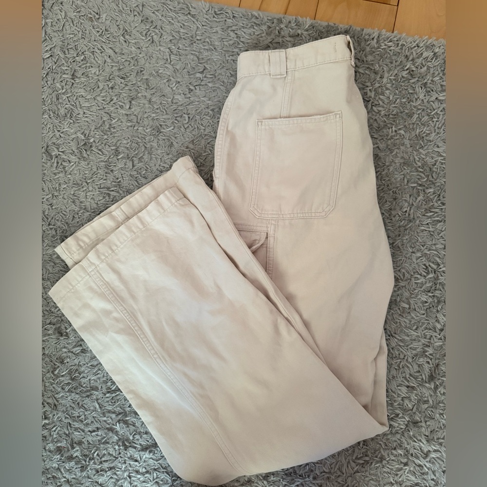Hudson Jeans Cream Cargo Pants Lightweight Cotton Blend
